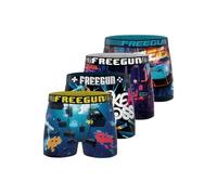 Freegun Boxer Aderente (Set di 4) Ragazzo, Blu/Viola/Bianco/Nero/Giallo, 12-14 Anni