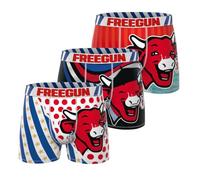 FREEGUN Fglvq/3/Bm/Pk3 Boxer Corti, Rosso/Nero/Blu/Bianco, 12-14 Anni (Pacco da 3) Bambini e Ragazzi