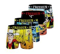 FREEGUN Boxer da bambino Lucky Luke, pantaloni da ragazzo, comodi e ultra morbidi (set di 4), Giallo/Nero/Blu, 12-14 Anni