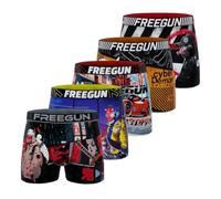 FREEGUN Boxer da bambino Original, mutandine da ragazzo morbide e traspiranti (confezione da 5), Viola/Rosso/Bianco/Nero, 12-14 Anni