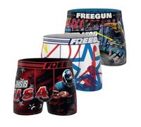 FREEGUN Boxer da Uomo con Fiori, Morbidi e Traspiranti (Confezione da 3), Rosso/Nero/Beige/Blu, M