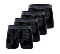 FREEGUN Boxer da uomo in cotone, pantaloni da uomo, ipoallergenici e elasticizzati, confezione da 4, nero, S