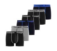 FREEGUN Fg/Sol/Am/3/Pk6 Boxer Corti, Nero/Grigio/Blu/Bianco, 14-16 Anni (Pacco da 6) Bambini e Ragazzi