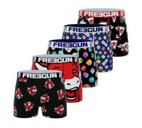FREEGUN Boxer Mutande Uomo LA Vache Qui RIT, Set da 5, Nero A (S)