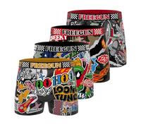 Freegun Looney Tunes - Boxer da Bambino Bugs Bunny, Daffy, Coyote e Taz (Confezione da 4), Nero/Verde/Marrone/Grigio/Arancione, 8-10 Anni