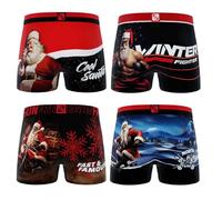 FREEGUN Boxer Uomo Collezione Natale, Confezione da 4 A88, L