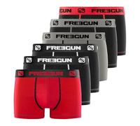 FREEGUN Boxer Uomo Cotone, Mutande Uomo, Durevole, Vestibilità Perfetta (set di 6), Rosso, Grigio, Bianco, Nero, Taglie XXL