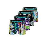 Freegun Boxer Uomo Multi-Sport, Mutande, RICK AND MORTY, Antiscivolo e Morbido, Set di 4, Verde/Turchese/Rosa/Nero, Taglie S