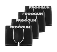 FREEGUN Boxer Uomo, Mutande Uomo, set di 4, Nero, Bianco, Taglie M