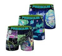 FREEGUN Boxer Uomo Rick & Morty, Slip da Uomo Stretch, Confortevole e Ultra-Soft (confezione da 3), Viola/Verde/Bianco/Nero, L