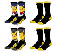 FREEGUN Fg/Pok/1/Chx4 Calze, Giallo/Nero/Grigio/Blu Marino, 43-46 (Pacco da 4) Uomo