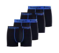 FREEGUN Boxer Uomo in cotone, anti-irritazione, morbidi (confezione da 4), nero, blu, taglia L