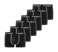 FREEGUN Boxer Uomo Cotone, ultra morbido e elasticizzato, set di 6, Nero, Taglie S