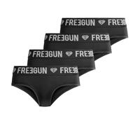 FREEGUN Mutandine da Donna in Microfibra, Biancheria Intima Femminile, Confortevole e Ultra Morbida (Confezione da 4), Nero, L