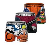 FREEGUN Naruto, Boxer da Bambino, Mutande da Bambino, Sasuke, Kakashi, Morbidissimo e Confortevole, Confezione da 3, Arancione/Blu/Rosso/Nero/Blu, 10-12 Anni