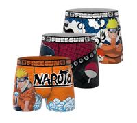 FREEGUN Naruto, Boxer da Uomo Sasuke, Kakshi, Original Manga (Confezione da 3), Arancione/Blu/Rosso/Nero/Blu, XL