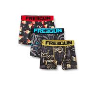 FREEGUN Pack Sorpresa Boxer Bambino, Pack de 3 Mutande microfibra, modelli selezionati a caso, Blu, Rosso, Nero, Verde, Taglie 6-8 anni