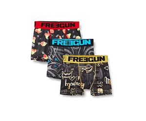 FREEGUN Pack Sorpresa Boxer Bambino, Pack de 3 Mutande microfibra, modelli selezionati a caso, Blu, Rosso, Nero, Verde, Taglie 8-10 anni