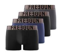 FREEGUN Fg/Sig/1/Bm/Pk4/Ka Boxer Corti, Nero/Blu/Oro/Grigio, M (Pacco da 4) Uomo