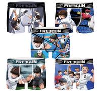 Freegun - Set di 5 boxer da uomo Oliver e Benji - Microfibra multicolore con stampa a sublimazione