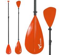 freein Pagaia Doppel SUP - Pagaia Regolabile Galleggiante 2-in-1 per SUP/Kayak - Pagaia in Alluminio Regolabile a 4 Pezzi, Rossa