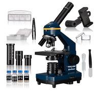 Freek Vonk x Bresser Microscopio per bambini dai 6 anni in su, 20x-1280x | Microscopio traslucido, adattatore per smartphone, 5 preparati e porta oggetti, set di esperimenti Artemia