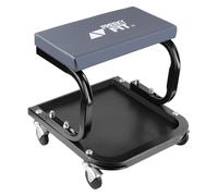 FreekyFit Sgabello meccanico con ruote, sedile per auto con grande vassoio portaoggetti per officine di riparazione auto, sgabello su ruote da uomo, sedia meccanica imbottita, capacità 113,4 kg,