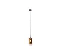 Freelight Lampada a sospensione Ventotto, nero/oro, Ø 15 cm, vetro Freelight