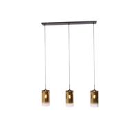 Freelight Lampada a sospensione Ventotto, nero/oro, lunghezza 105 cm, a 3 luci in Freelight