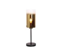 Freelight Lampada da tavolo Ventotto, nero/oro, altezza 57 cm, metallo/vetro Freelight