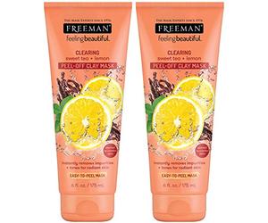 Freeman Facial Mask Sweet Tea & Lemon Peel Away 6oz (2 Pack) by Freeman