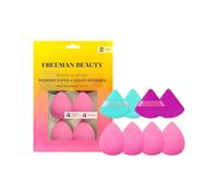 FREEMAN Puffs N' Stuff Powder Puffs + Liquid Sponges Set, 8 Count