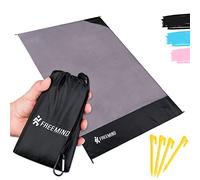 freemind Coperta da picnic per esterni, mare, ultraleggera, sottile, senza imbottitura, 140 x 200 cm, impermeabile, compatta, senza sabbia, mini tasca bianca, con custodia, 4 picchetti, moschettone