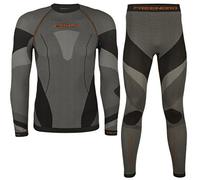 Freenord DryTech Thermo attivo traspirante base layer - Basic Set, nero/arancione, XXL