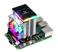 Freenove Active Cooler for Raspberry Pi 5, Fan Tower Cooler, Aluminum Heatsink with Heat Pipe, PWM Cooling Fan with Controllable ARGB Light, Multiple Cooling and Lighting Modes