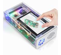 Freenove Computer Case Kit for Raspberry Pi 5 (NOT Included), M.2 NVMe SSD Slot 1231 MB/s, 4.3 Inch Touchscreen, 5 MP Camera, OLED Screen, Stereo Speakers, 3.5 mm and Optical Audio (S/PDIF)
