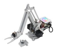 Freenove Robot Arm Kit for Raspberry Pi 5 4 B 3 B+ B A+, Stepper Motor, Metal Structure, Clamping Mode, Drawing Mode, Record and Replay, App Control (Raspberry Pi NOT Included)