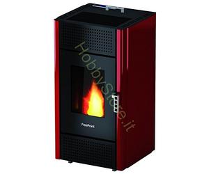 Freepoint-Cadel 98020-10 Leonora/Miriam Stufa a Pellet, 7 KW, Rosso
