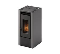 Freepoint Stufa a Pellet Ventilata 5,5 kW 11 Kg 154 m3 Metallo Titanium Piko 6