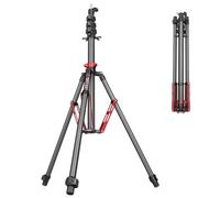 FreeSea Supporto per luce in fibra di carbonio - Tubi di grandi dimensioni da 3,6 cm, supporto resistente, treppiede alto 269,2 cm con chiusura a scatto e molla a gas, contiene softbox/luci ad anello