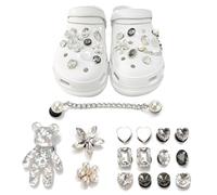 FreeSkill Charm per Scarpe Decorativi - Set di 12 Accessori PVC per Personalizzare Scarpe da Donna e Bambini con Fiori e Cuori