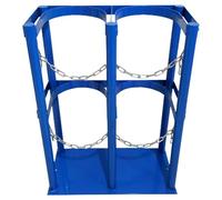 Freestanding Long Clinics Cilindro Carrier con base in acciaio per serbatoi di azoto, CO2 e O2 - Supporto serbatoio di ossigeno verticale durevole per uso domestico e medico
