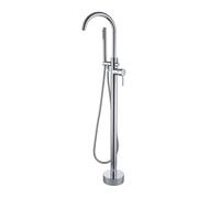 Freestanding Rubinetti Per Vasca, Montaggio A Pavimento Miscelatore Rubinetto Per Vasca Rubinetto Per Vasca Da Bagno Indipendente, Girevole A 360°, Con Doccetta Per Vasca (Cromo-B)