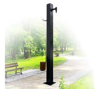 Freestanding Stainless Steel Garden Hose Stand with Faucet - Frost-Free Outdoor Water Column, Square Design Floor Mounted Tap for Easy Access to Water