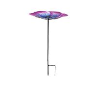 freestandingg Birdbaths - Flower Bird Bath Stake, Metal Decorative Feed Station | Garden Water Bowl Outdoor, Floral Shaped Wildlife For Hydration Hummingbird Bee Butterfly Garden Patios