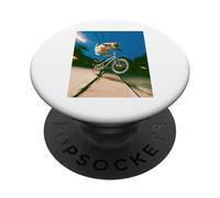 Freestyle Bicycle Riding Cat Street Trick PopSockets PopGrip Adesivo