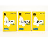 Freestyle Libre 3 Plus Sensori 3 Pezzi - Misurazione del glucosio in tempo reale, Monitoraggio continuo del glucosio (CGM), Discreto & Confortevole, 15 Giorni di durata