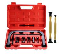 FreeTec 12 Pezzi Compressore Molle Valvole, 16-30mm Set Compressore Molle Valvole con Smerigliavalvole, Morsetto C Massiccio Attrezzo Compressore Molle della Valvola per Motore Moto Auto