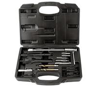 FreeTec 16pz Estrattore Candelette, M8 M10 Kit Estrattori Candeletta Spezzate, Set Smontaggio Riparazione per Candelette Rotte Diesel con Sgradinatore Maschio per VW Mercedes Opel CDI (Nero)