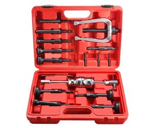 FreeTec 16pz Estrattore Cuscinetti Interni, 8-58mm Kit Estrattore Cuscinetti Ciechi con Martello, Estrattori di Rimozione Smontaggio Cuscinetto Piccoli Conici per Ruota Cambio Auto Camion Moto (Rosso)